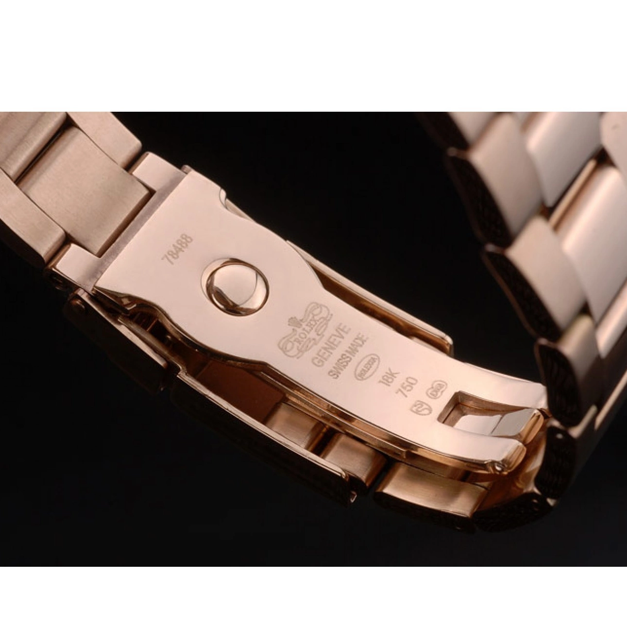 Aaa replica Gold Dial Rose Tachymeter Strap Daytona Rolex Plated Gold Rose Ion 80244 0629
